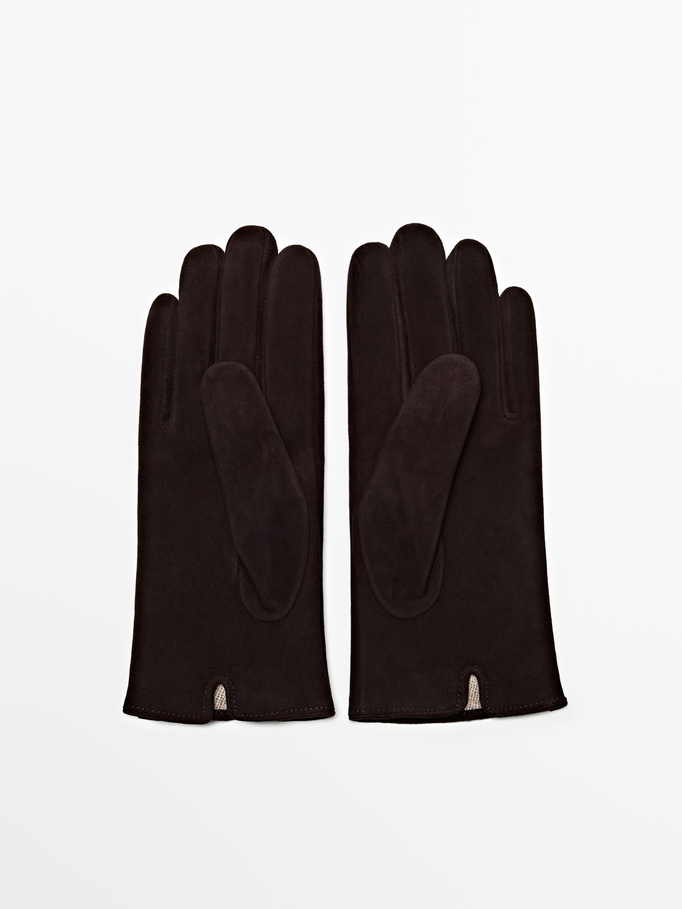Suede leather gloves